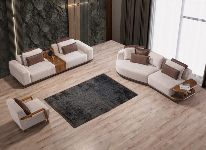 Beige Sofagarnitur Moderne Luxus Sofas 3+2 Sitzer Poslter Sessel 3tlg. Set